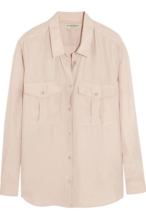 burberry washed silk military shirt|thomas Burberry knit shirt.